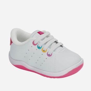 Tennis bébé fille - Blanc/rose - KIDY