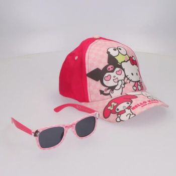 Ensemble casquette et lunette Hello Kitty - Rose
