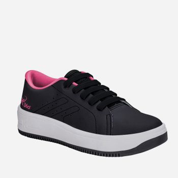 Sneakers à lacets pour fille - Noir/rose - KIDY