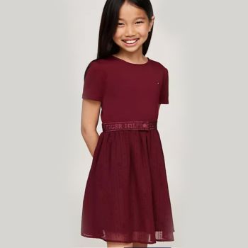 Robe fille - Rouge bordeaux - Tommy Hilfiger