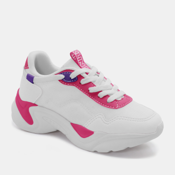 Baskets fille à détails rose et violet - Blanc - Klin