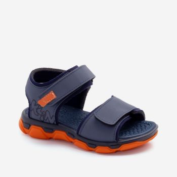 Sandale à scratch Klin pour garçon - bleu/orange 