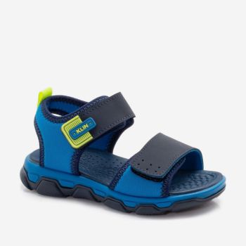 Sandale à scratch à détails vert - bleu - Klin