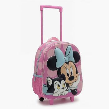 Sac à dos trolley 3D Minnie mouse 30cm - Rose