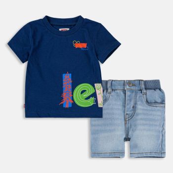 Set 02Pcs T-shirt et Short Levis -  Bleu