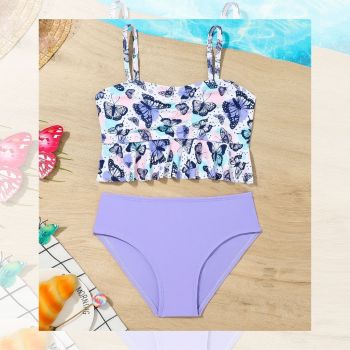 Maillot de bain papillons 2 pces - Violet 
