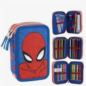 Trousse à crayons spiderman - Bleu/rouge
