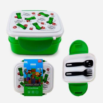 Boite à gouter avec couverts Minecraft - Vert 