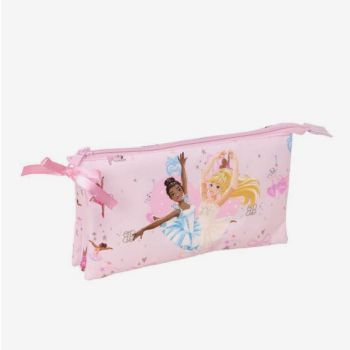 Trousse Barbie à 3 compartiments - Rose