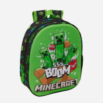 Sac à dos 3D Minecraft 33cm - Vert - Safta 