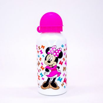 Gourde Minnie mouse aluminium 400ml - Rose/blanc - Disney