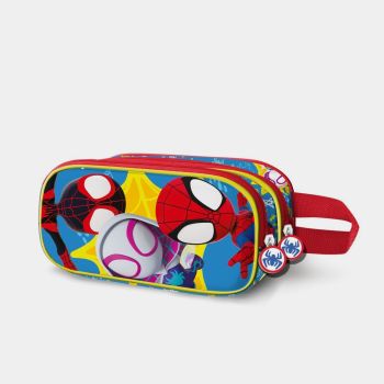 Trousse Spidey Spiderman 3D à 2 compartiments - Multicolore