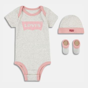 Ensemble 03 pcs Bébé Levi's - Gris rose
