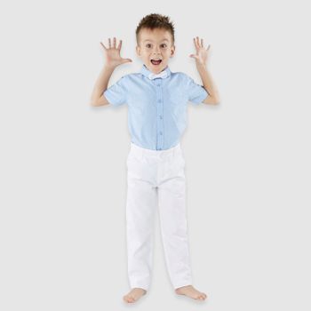 Ensemble chemise à nœud et pantalon - bleu/blanc - Juniors 