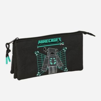 Trousse Minecraft 3 compartiments - Noir