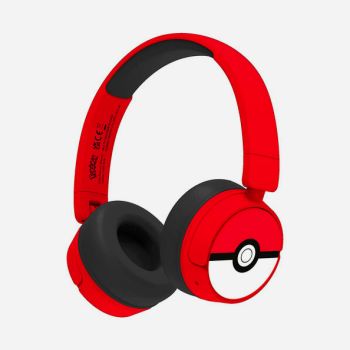 Casque audio Bluetooth pliable Pokémon - Rouge/noir - OTL