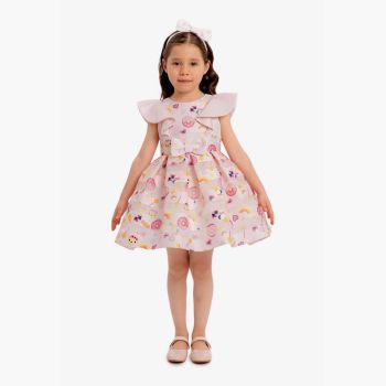 Robe fille à motifs Bonbon - Rose