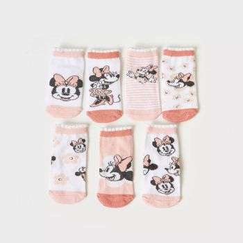 Lot de 07 paires de chaussettes bébé fille - Rose/Blanc - Disney