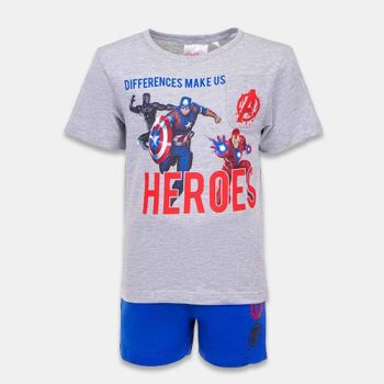 Pyjashort Avengers pour garçon - Gris/Bleu - Disney