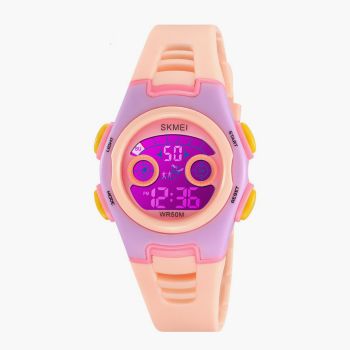 Montre numérique à motifs pour fille de 04 à 12 ans - Rose/violet