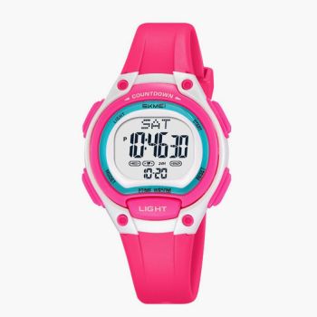 Montre numérique de 04 à 12 ans - Rose/blanc