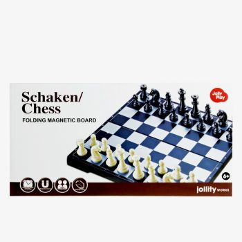 Jeu d'échecs magnétique pliable 30×30 cm - Blanc et noir 