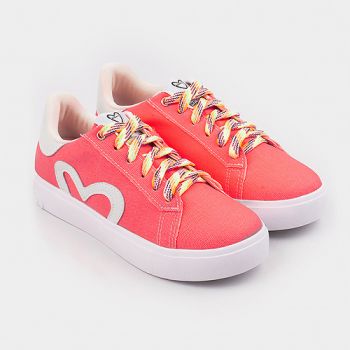 Sneakers fille à lacets multicolores - rose - Tweenie