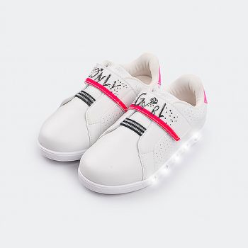 Sneaker fille à semelles lumineuses - blanc - pampili