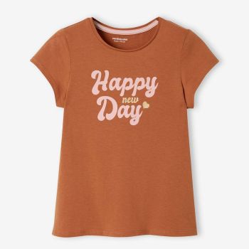 T-shirt happy new day - marron - Vertbaudet 