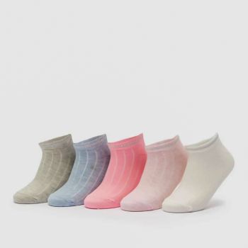 Lot de 5 paires de chaussettes - rose/bleu/gris/blanc - Shoemart