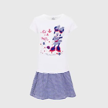 Ensemble T-shirt et jupe minnie mouse à rayures - bleu blanc - Disney