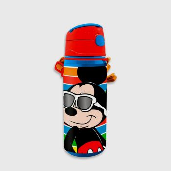Gourde aluminium avec paille Mickey 600ML- Multicolore - Disney