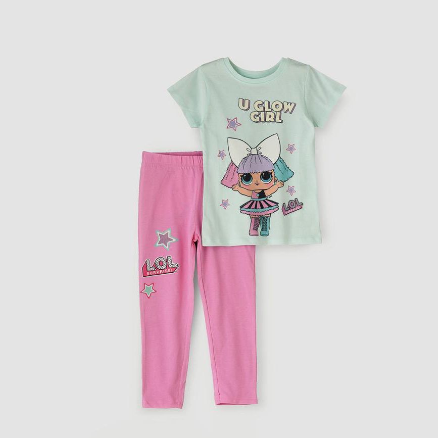 Pyjama Fille L.O.L. Surprise! - Manches Courtes, 100% Polyester, Motifs Poupées LOL
