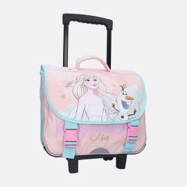Sac à dos cartable à roulette reine des neige 38CM - rose