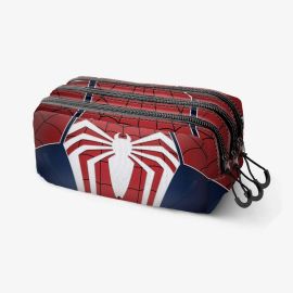 Trousse Spiderman 3 compartiments - Bleu/Rouge - Marvel