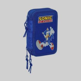 Trousse à crayons SONIC 37 pièces - Bleu