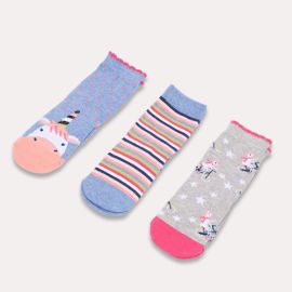 Lot de 03 paires de chaussettes fille - Multicolore - Juniors-4-6A-Multicolore