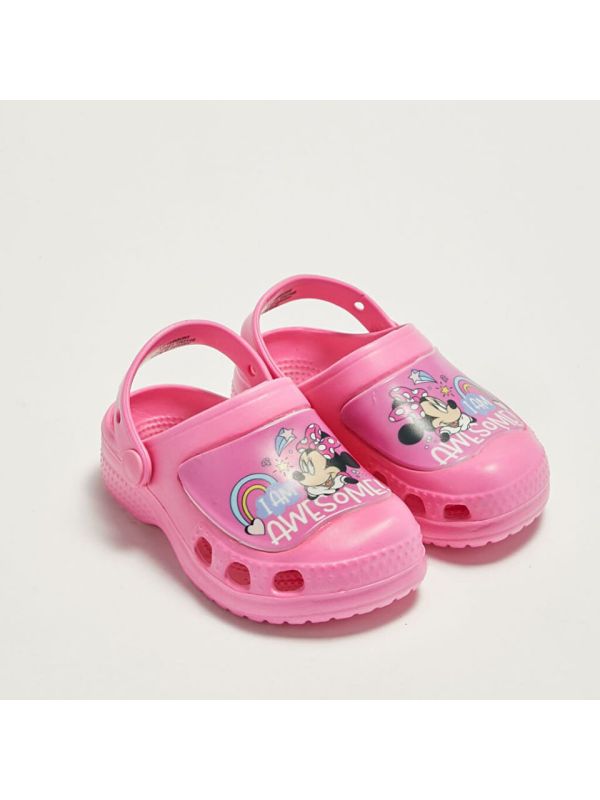 Sandales Enfants Minnie Mouse - Licence Disney, Polyester, Semelle EVA, Velcro, Rose